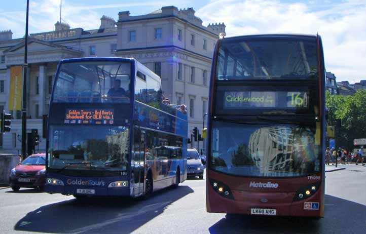 Golden Tours Volvo B9TL Optare Visionaire 101 Metroline Enviro400 TE1098